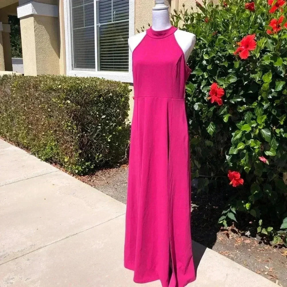 Mushare Pink Halter Maxi  Dress NWT Size Large - Picture 4 of 12
